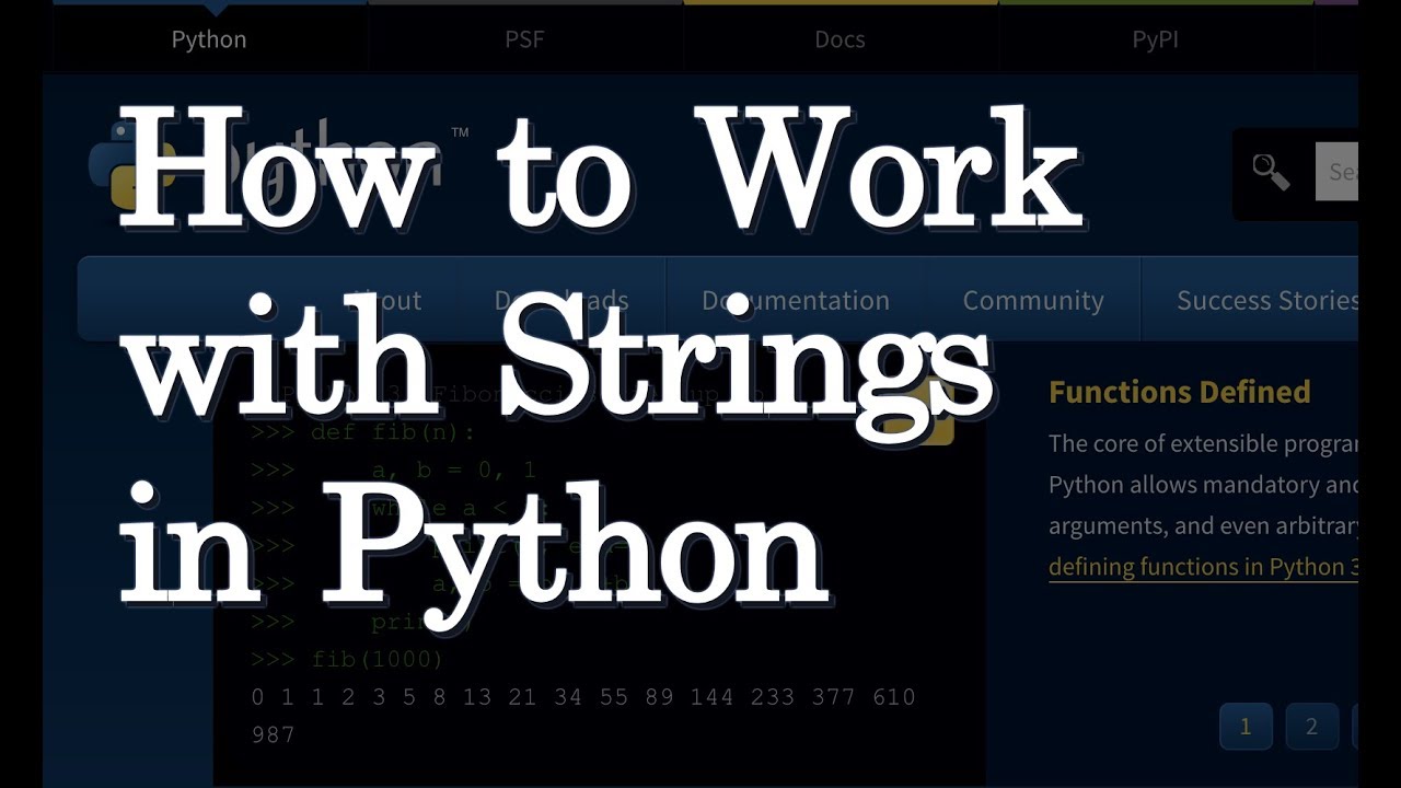 How to Work with Strings in Python - YouTube