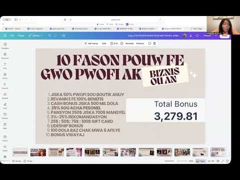 MEN KIJANW KA GON BIZNIS GLOBAL POUW FE ON 1000 DOLA EXTRA O PLIS PA MWA ak lide Vanessa Achille