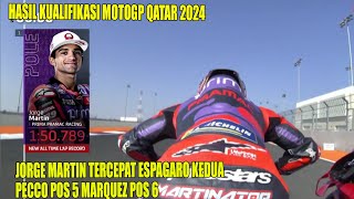 HASIL KUALIFIKASI MOTOGP QATAR 2024 ~ MARTIN POLE POSITION PECCO DAN MARQUEZ SALING MENDEKATI