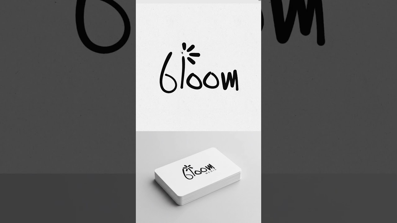 Digital Hand Drawn Custom Wordmark Logo Design  Bloom Media Branding  