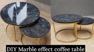 DIY How To Make This modern Marble Effect Coffee Tables