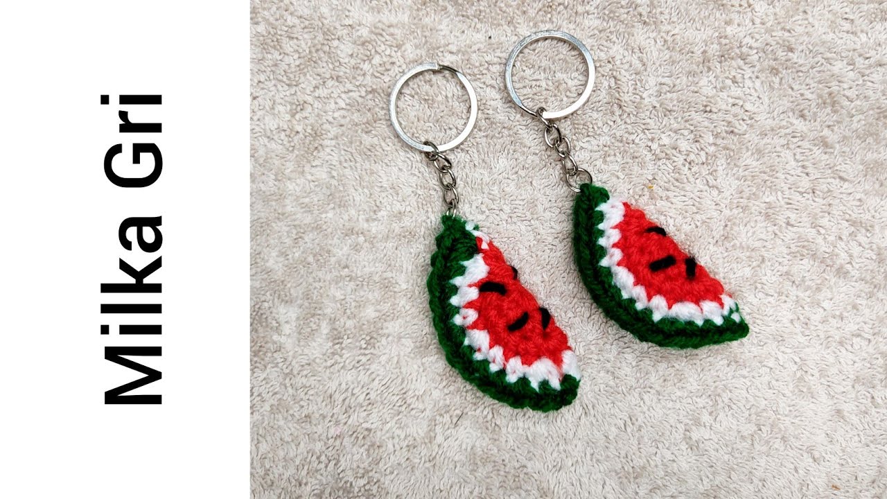 Πλεκτό μπρελόκ καρπούζι