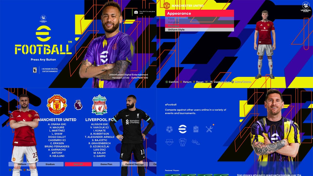 MENU CONCEPT EFOOTBALL 2025 - PES 2021 & FOOTBALL LIFE 2024 - YouTube
