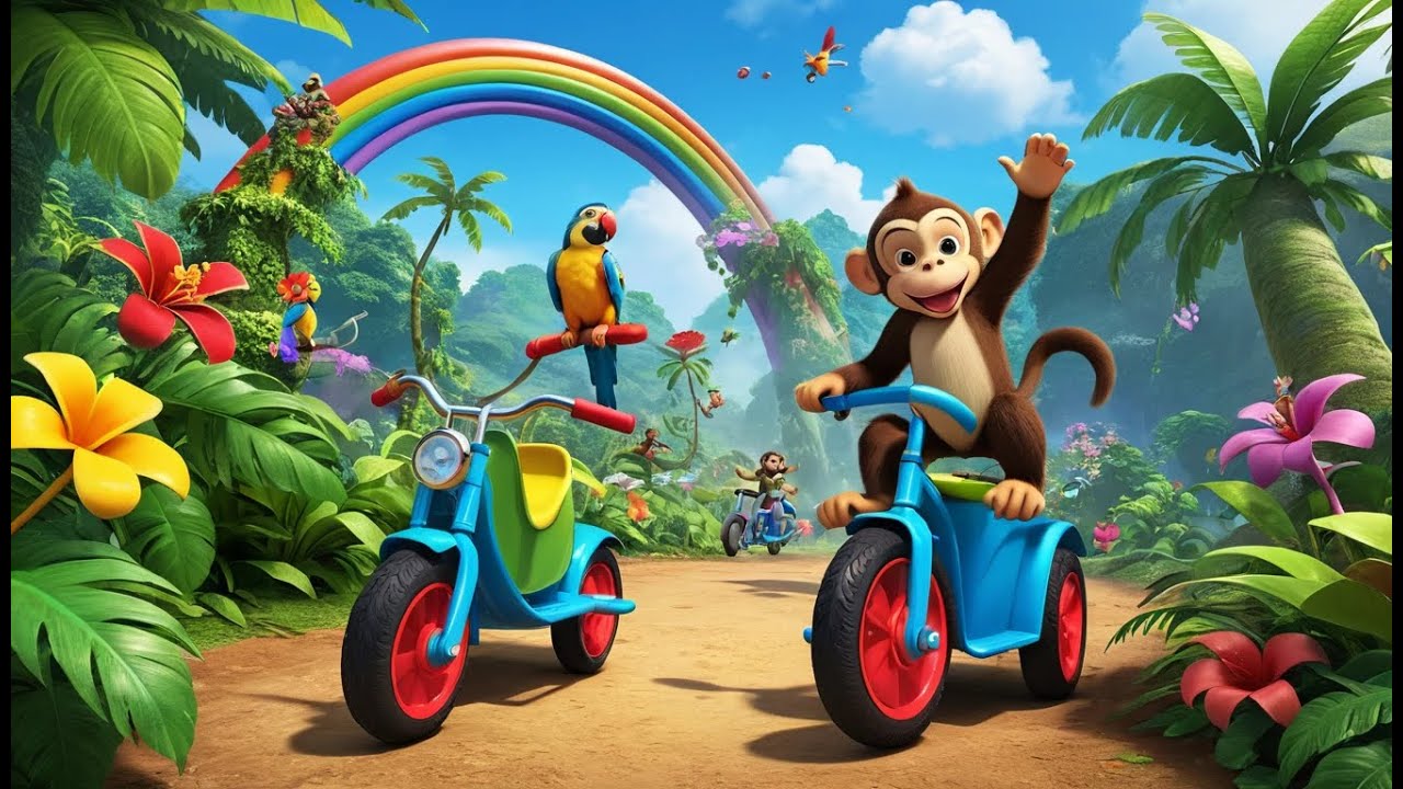 Voroom Voroom! The Jungle Bike Race | Fun Jungle Song for Kids | Interactive Race Rhyme for Toddlers