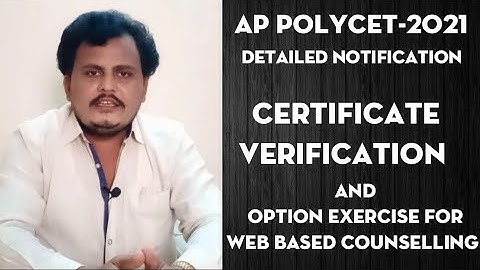 AP POLYCET-2021 Admissions,, Certificate Verification, Web Counselling @rajagopalreddykarveti