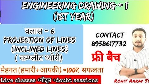 ED-I :: CLASS 6 :: PROJECTION OF INCLINED LINES :: कम्प्लीट थ्योरी :: ROHIT AARAV SIR ::