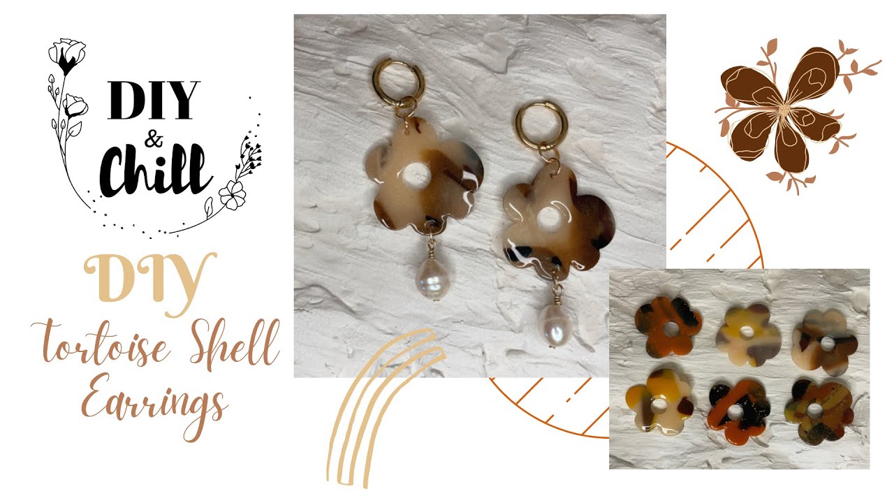 DIY Tortoise Shell Polymer Clay Earrings