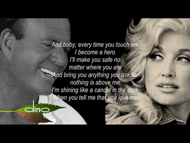 JULIO IGLESIAS u0026 DOLLY PARTON   WHEN YOU TELL ME THAT YOU LOVE ME Lyrics   YouTube class=