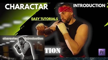 Character Introduction Freeze Animation Premiere Pro Easy Tutorial