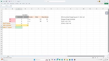 Penyelesaian program linier dgn F. tujuan minimasi dengan kendala (≥) menggunakan aplikasi Excel