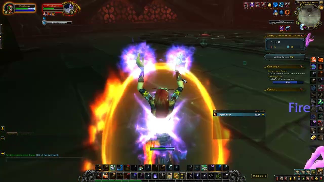 Torghast: The Jailer's Gauntlet Layer 4 FireMage Solo Floor 8