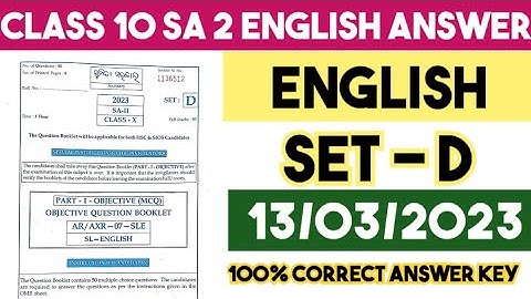 Class 10 sa2 ENGLISH answer key 2022 // 10th class sa2 question and answer 2022-23 // smart odia