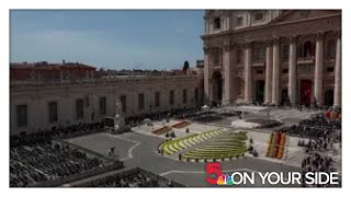 Bells ring in St. Peter's Square to mark the death of Pope Francis