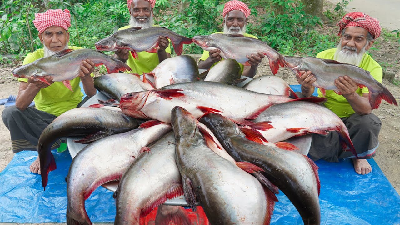 30 KG Big Pangas Fish Cutting & Cooking by Grandpa – Panagasius Catfish Curry for Special People