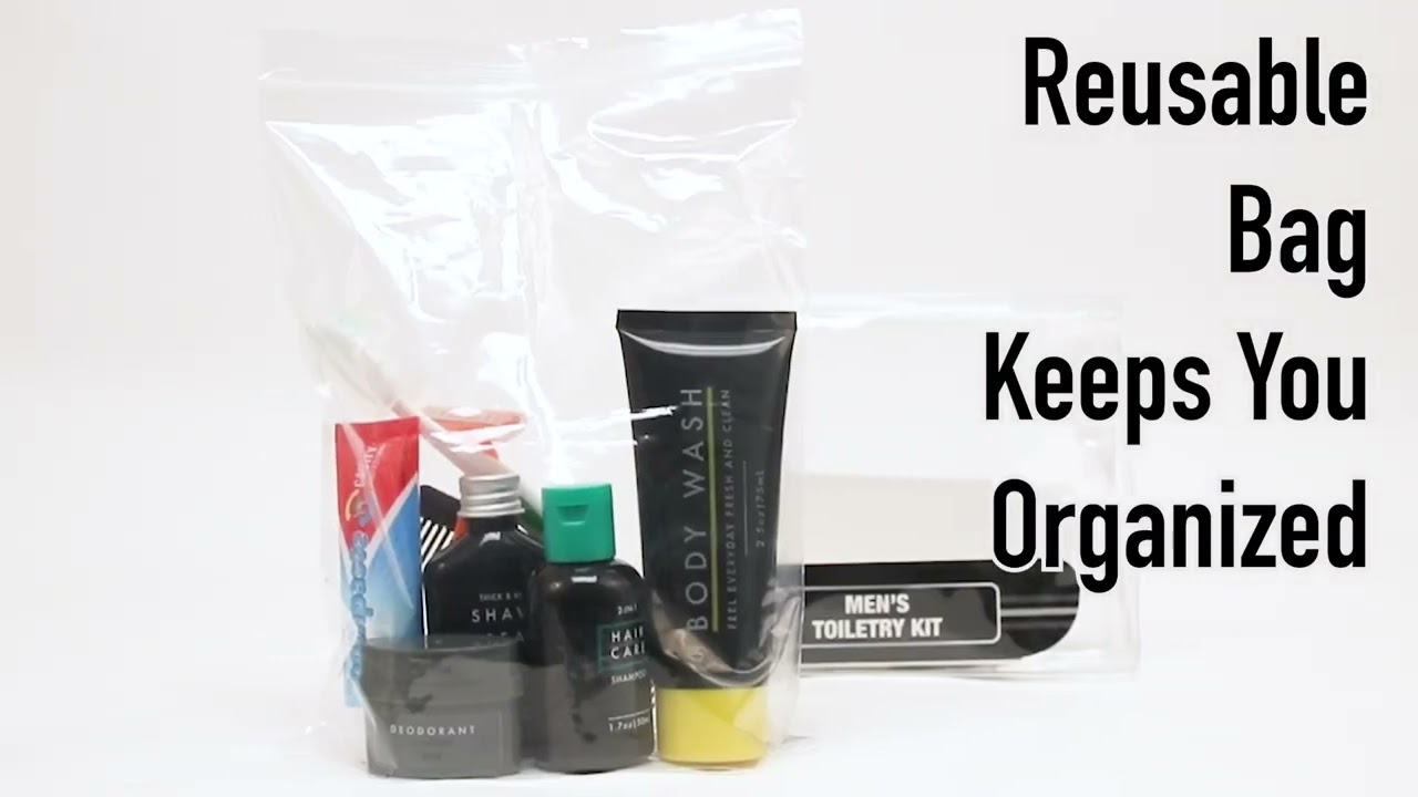 25-pack Bulk Men's 13-piece Toiletry Kit with Pouch — BagsInBulk.com