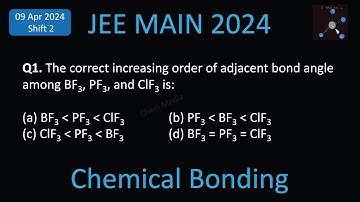 The correct increasing order of adjacent bond angle among BF3, PF3, and ClF3 is: