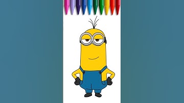 How to draw Minion for kids - DrawColor  #minions #banana #despicable