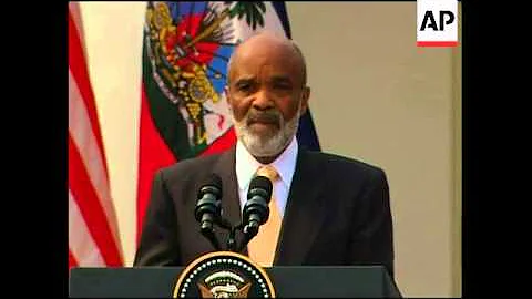 Obama meets Haiti president Preval at White House,...