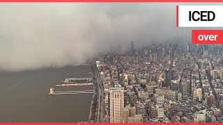 Mesmerising time lapse shows a snow squall engulfed the skyscrapers of Manhattan | SWNS TV