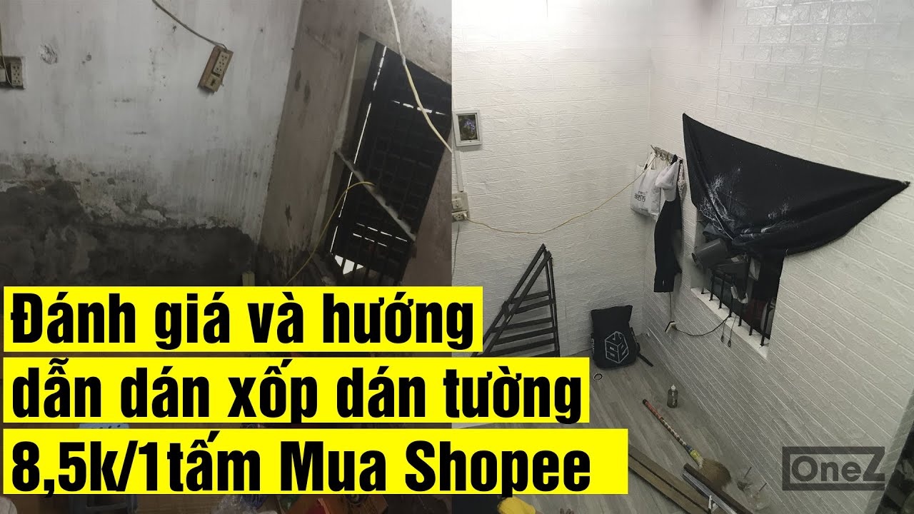 giấy dán tường giá rẻ New 2022 Review đánh giá và hướng dẫn dán xốp dán tường giá rẻ 8,5k 1 tấm mua trên SHOPEE