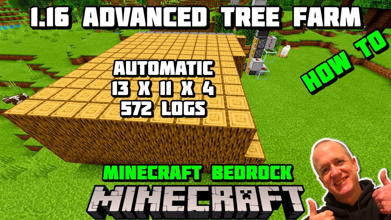 TREE FARM Minecraft Bedrock Edition - ADVANCED Automatic Tree Farm