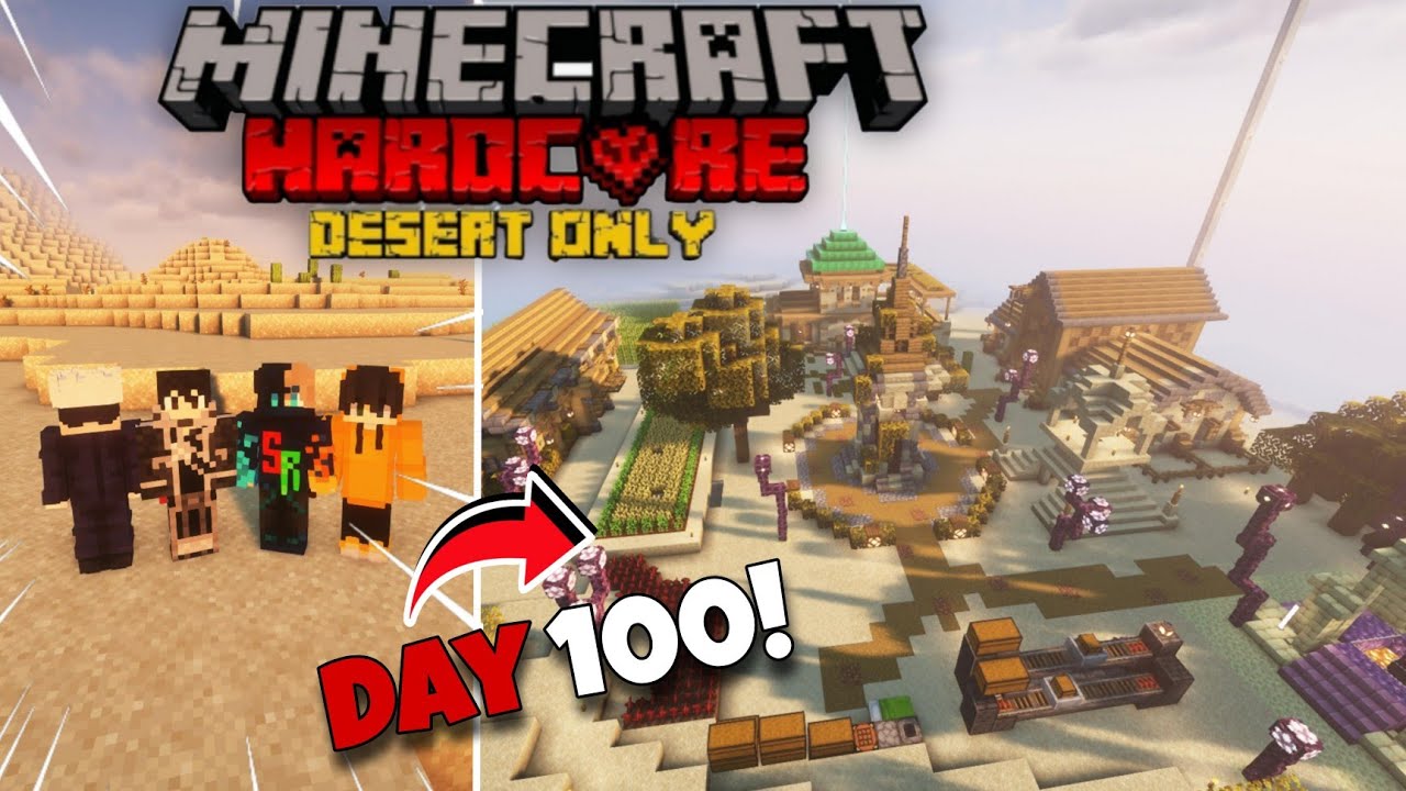 We Survived 100 Days in DESERT ONLY World in Minecraft Hardcore ...