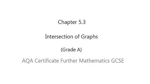 AQA Certificate Further Mathematics GCSE: Chapter 5.3 Intersection Point (Grade A)