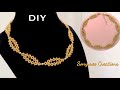 Golden eyelet Necklace || DIY Necklace || How to make beaded necklace