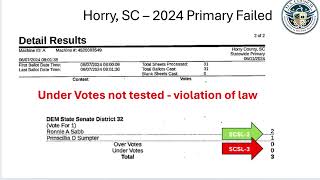 Horry County SC 2024 Logic and Accuracy Test Fail