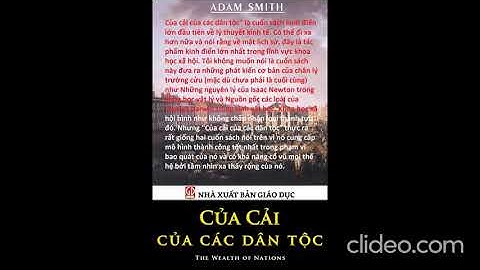 Giới thiệu sách Của cải của các dân tộc của Adam Smith