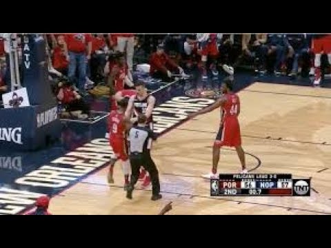 Zach Collins Pushes Rondo in PLAYOFFS game - YouTube