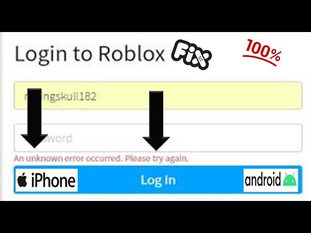 how to fix roblox login an unknown error occurred. please try