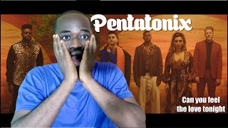 FIRST TIME HEARING Pentatonix Can You Feel The Love Tonight | FIRST TIME REACTION