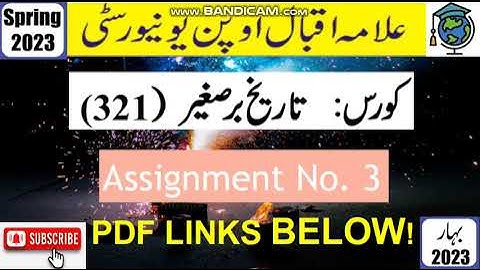 ⏩ AIOU Code 321 Solved Assignment No. 3 Spring 2023 |Subject: Muslim History of Sub |Level: FA/I.Com