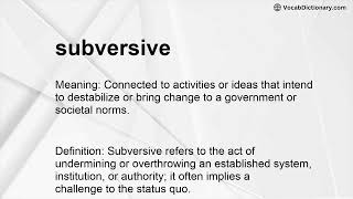 subversive Meaning