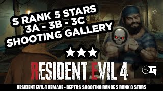 PERFECT S Rank 3 STARS ALL Skulls 3rd Shooting Gallery | 3A-3B-3C | Resident Evil 4 Remake
