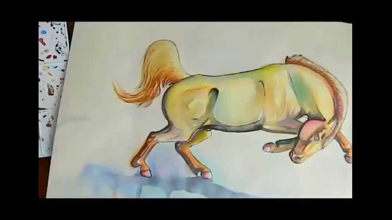 Sped Up Painting Horse Watercolor by .Puma_Dream YouTube