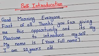 Easy on Self Introduction// how to introduce myself introduction|| self Introduction||#introduction