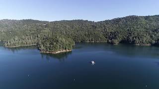 Lake Oroville California floating campsite #8 June 2019 - HD 4k drone video