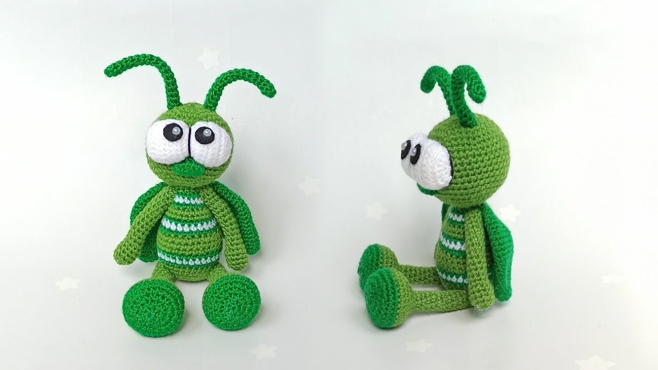 В траве сидел Кузнечик // Сверчок крючком // Зеленый Кузнечик крючком амигуруми . Часть 1