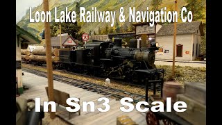 Loon Lake Railway Sn3 Layout
During the recent RPM Meet in Collinsville, IL, I took a home layout tour to Pete Smiths Sn3 Loon Lake Railway & Navigation Co.
It was a gorgeous railroad with tremendous detail! I could have spent all day there taking in the many scenes that bring the layout to life.
Pete has been working on this layout for about 25 years. He meets regularly with his friends that call themselves the Friday Boomers.
Pete is a MMR and humbly shares his knowledge and techniques with visitors to the layout. Loon Lake Railway Sn3 Layout