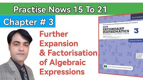 Chapter 3 Practise Nows 15 To  21 II APS Maths 8thII New Secondary Mathematics Book3 Updated Edition