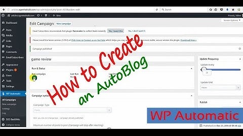 How to CREATE RSS CAMPAIGNS With WP Autommatic Video Tutorial HD
