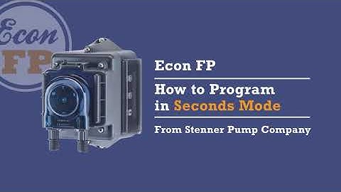 Stenner Econ FP Seconds Mode Programming