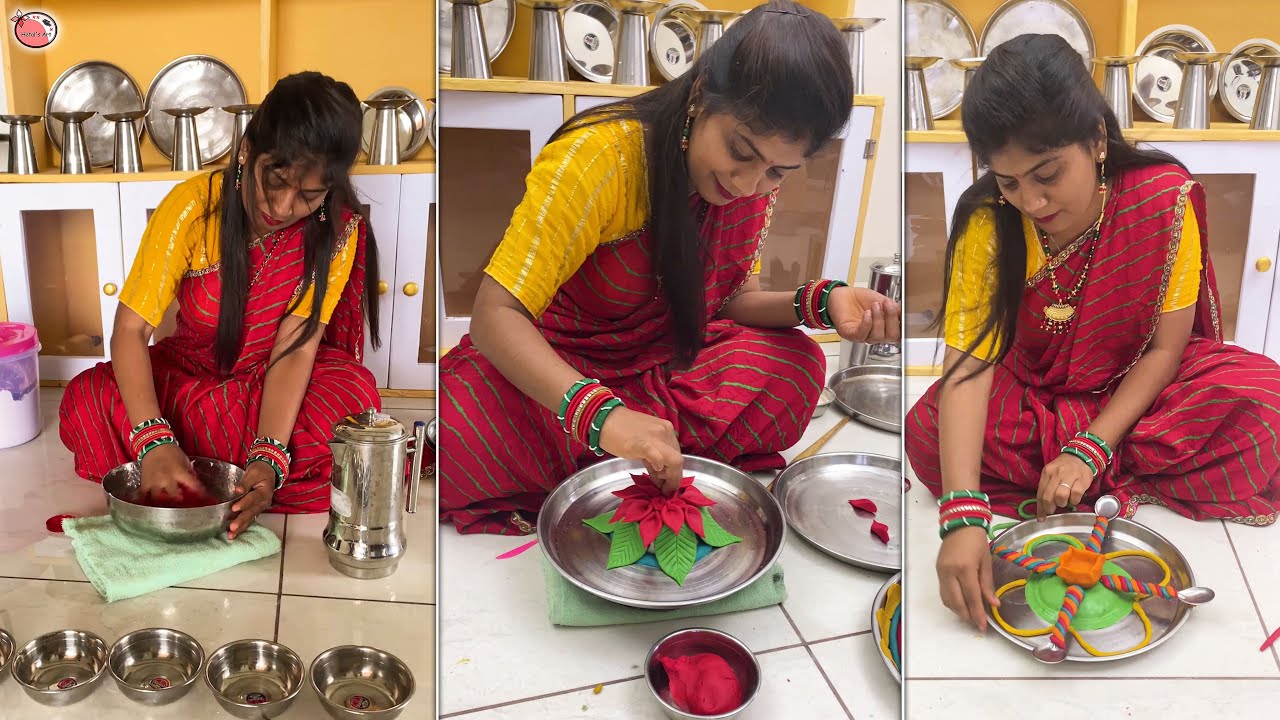 Decorate The Aarti Plate With Flour Pooja Thali Decoration Ideas diy amazing-aarti-decoration-by-mochi-samaj-youtube