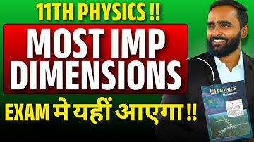 Most Important Dimensions|11th Std Physics|Pradeep Giri Sir