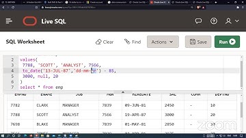 Creating Classic EMP & DEPT Tables