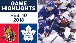 NHL Game Highlights | Senators vs. Maple Leafs - Feb. 10, 2018