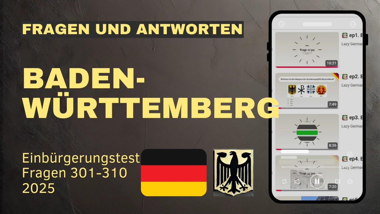 Einbürgerungstest Baden Württemberg 300 Fragen www.youtube.com
