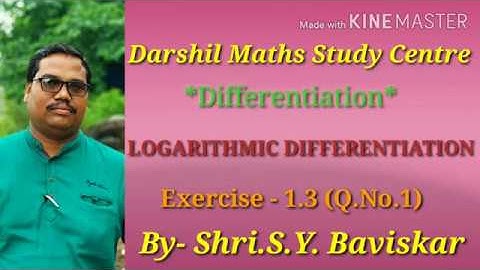 12 Th Maths part-2 Logarithmic Differentiation - Differentiation Exercise-1.3 (Q.No.1)